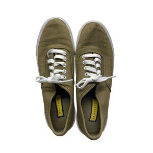 Princefox Womens Size 8 Olive Canvas Sneakers #7123